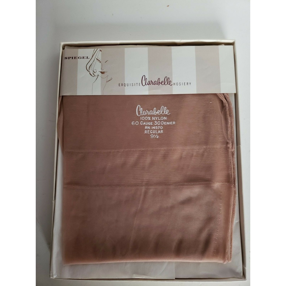 Vintage Seamed Clarabelle Nylons 60 Guage 30 Denier Size 9.5 One Pair